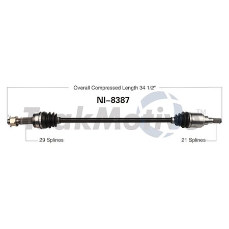 Surtrack Axle Cv Axle Shaft, Ni-8387 NI-8387